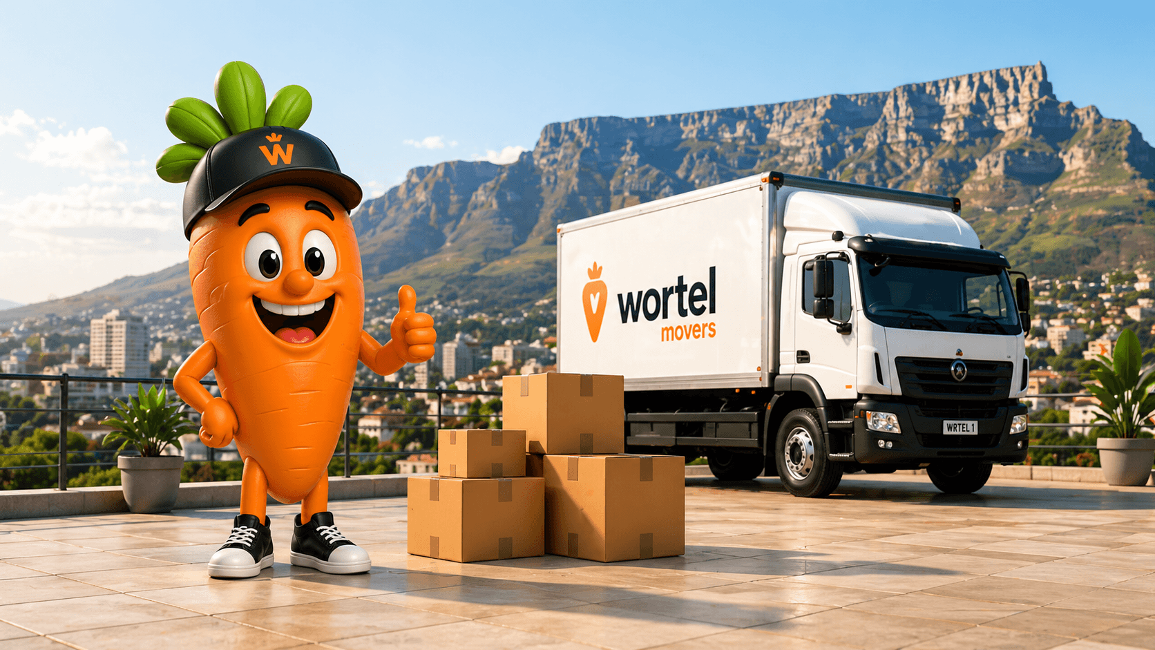 Wortel mover with a moving truck in Cape Town
